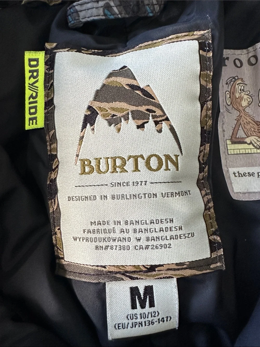 Burton Boys Exile Cargo Pant Blue Gray Snowboard Ski Snow Sports SZ 10/12 Medium